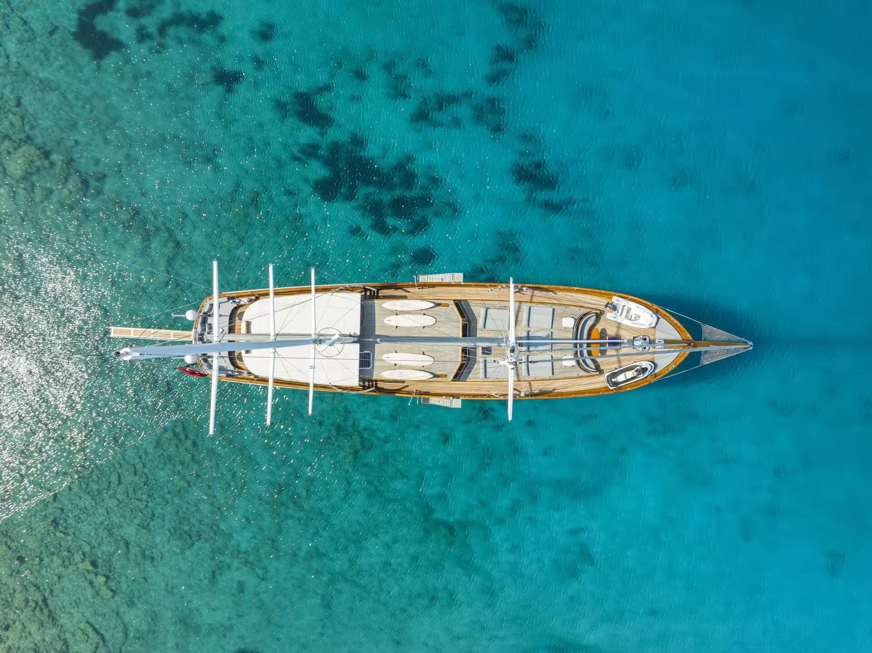 From above, at anchor