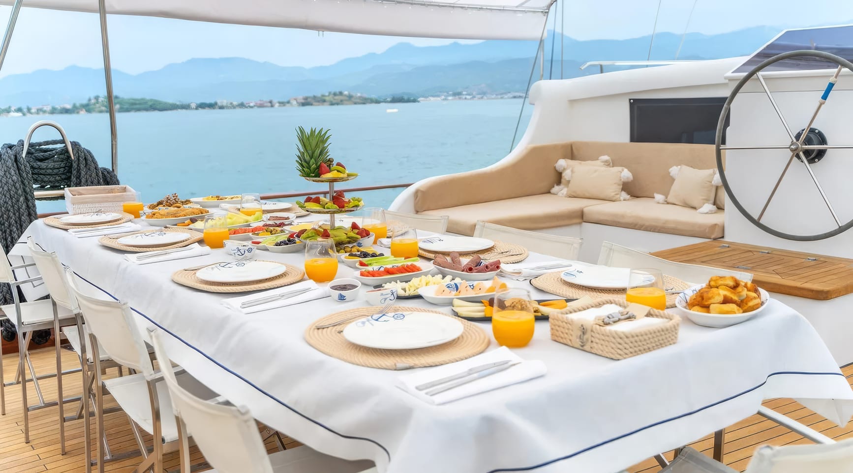 Breakfast on the aft deck